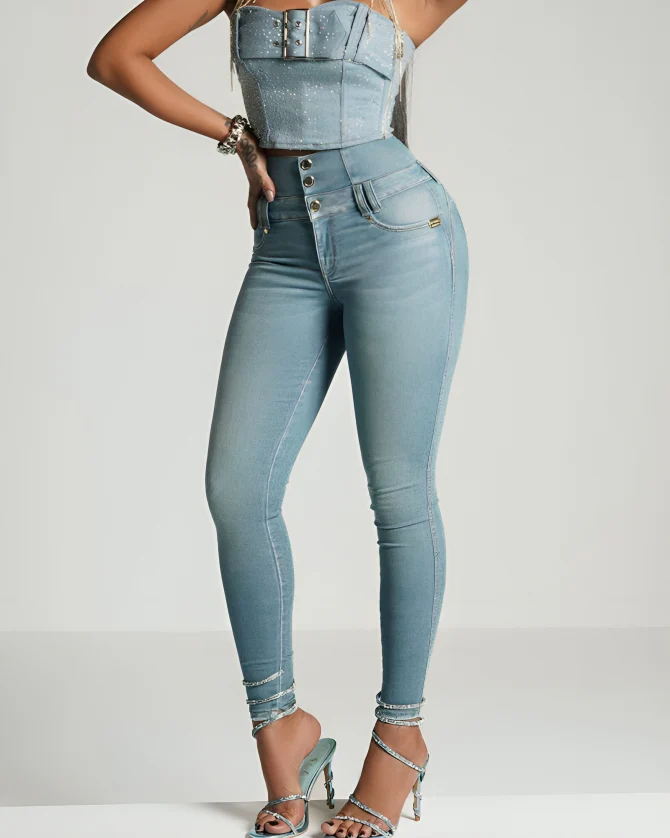 Amaris™ | Skinny jeans med hög midja och dragkedja bak - Image 2