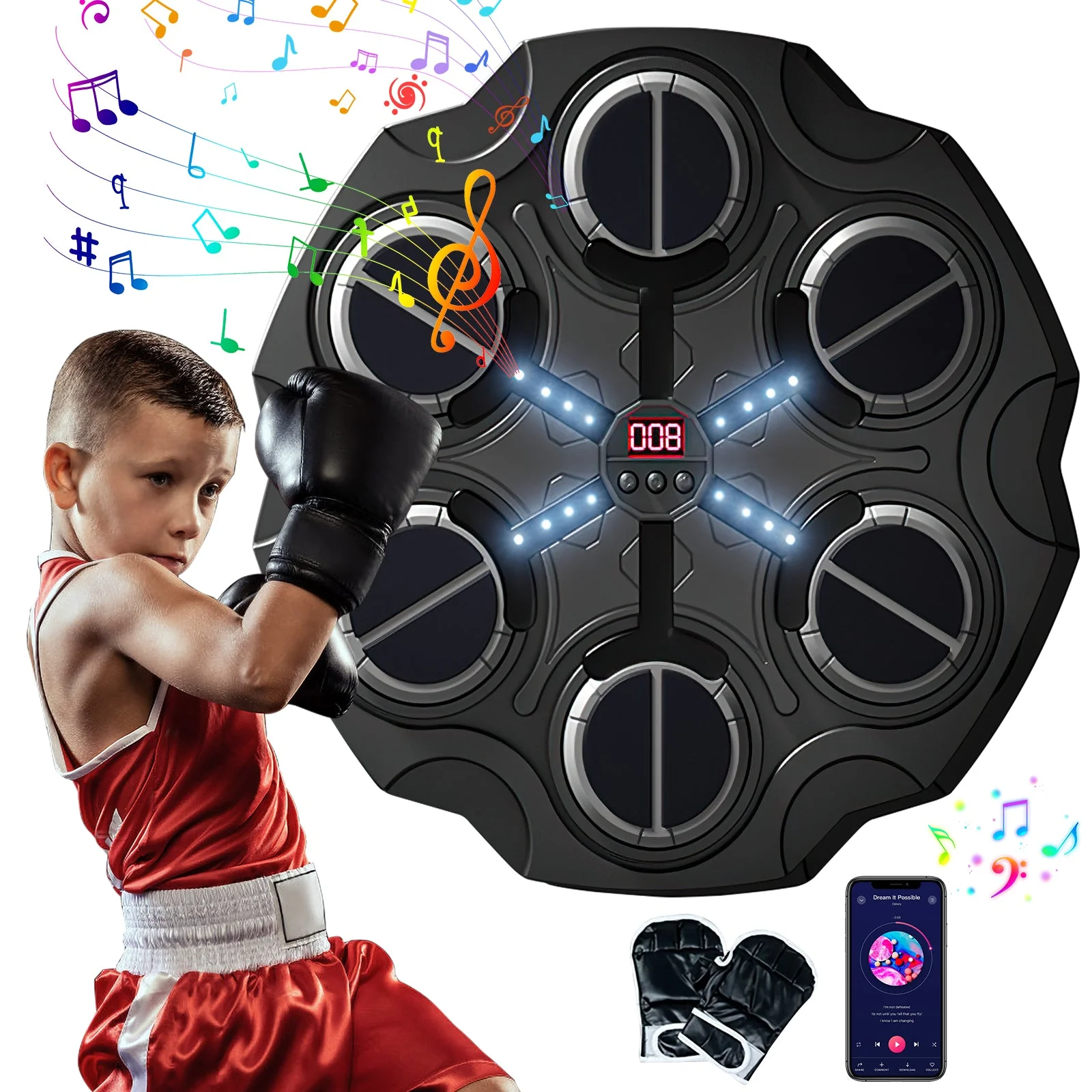 TILLFÄLLIGT 50% RABATT | BeatBoxer™ | Musikboxningsmaskin med boxningshandskar - Image 7