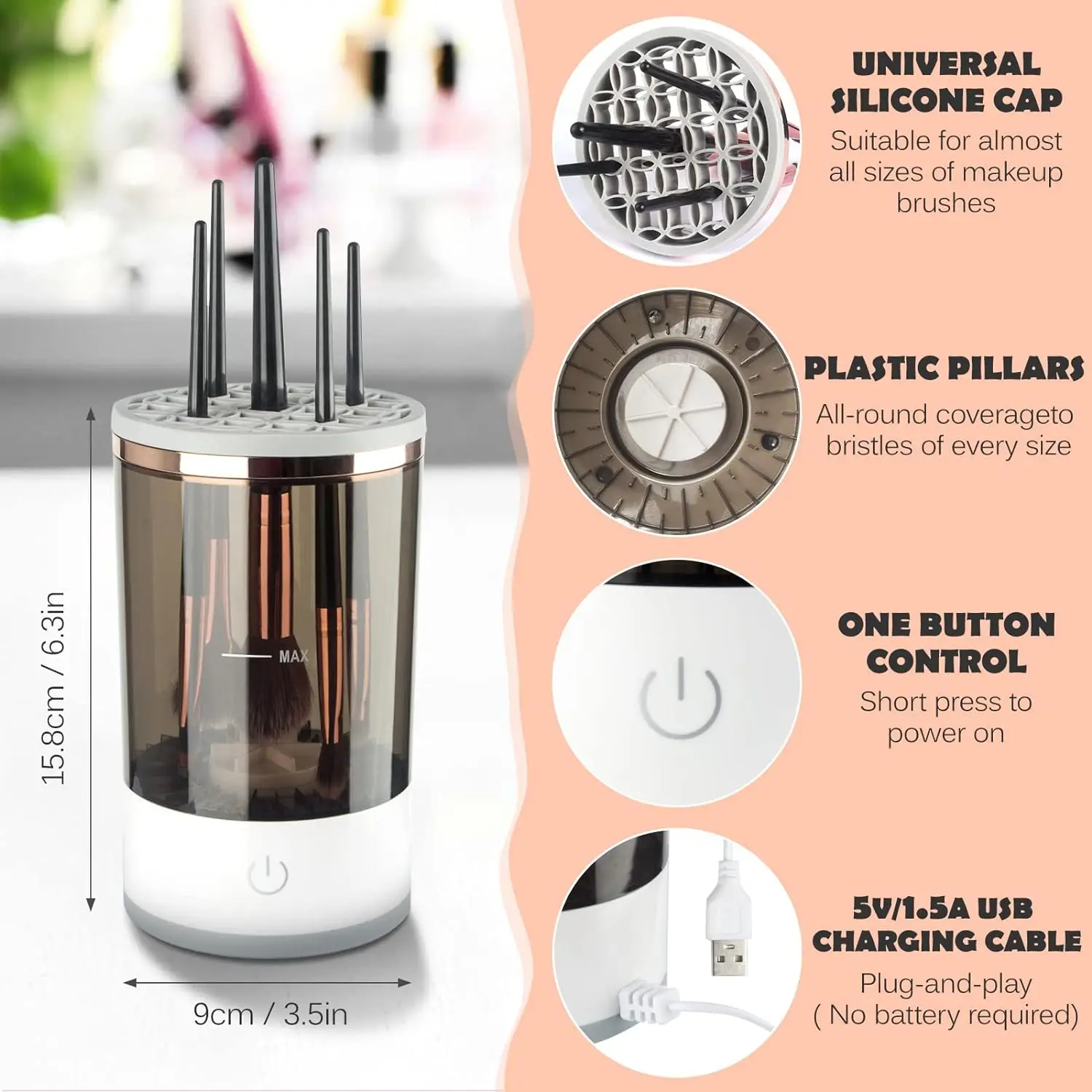BrushGlam™ | Automatisk rengörare för sminkborstar - Image 3