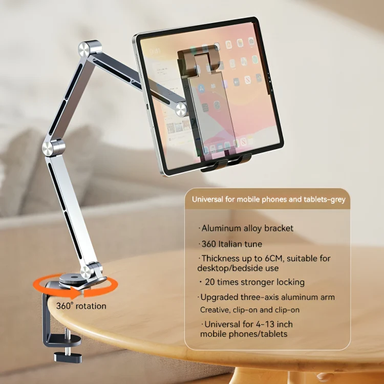 TILLFÄLLIGT 50% RABATT | EliteStand™ | Mångsidig aluminiumhållare för surfplatta och mobiltelefon - Image 7