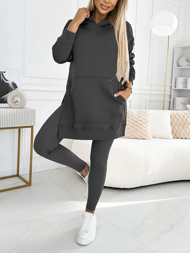 TILLFÄLLIGT 50% RABATT | Fiorella™ | Chic huvtröja och leggings 2-delat set - Image 10