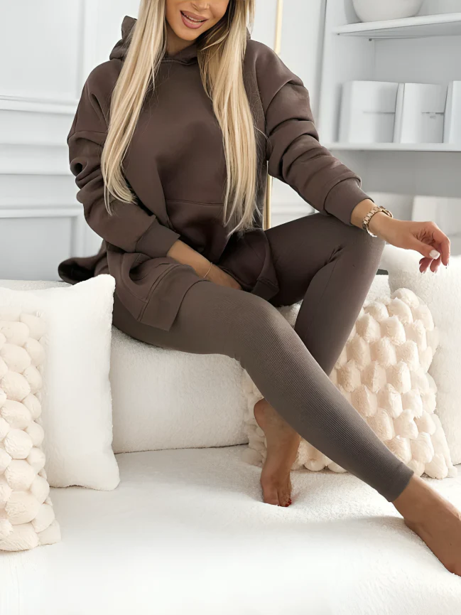 TILLFÄLLIGT 50% RABATT | Fiorella™ | Chic huvtröja och leggings 2-delat set - Image 2