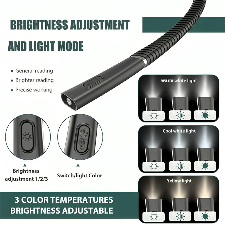 FlexiBeam™ | Flexibel handsfree LED-halslampa Läslampa - Image 4