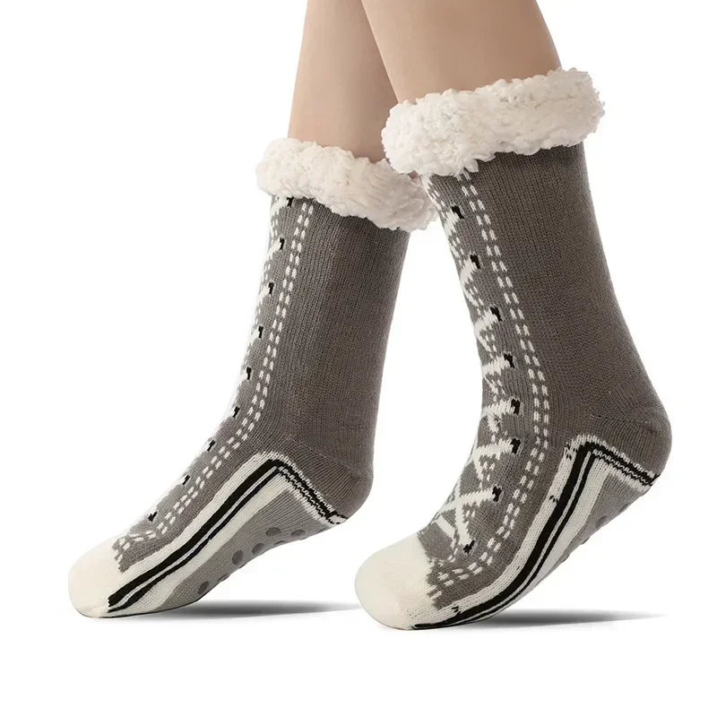 TILLFÄLLIGT 50% RABATT | FuzzySole™ | Vintervarma, plyschfodrade, halkfria toffelstrumpor - Image 4