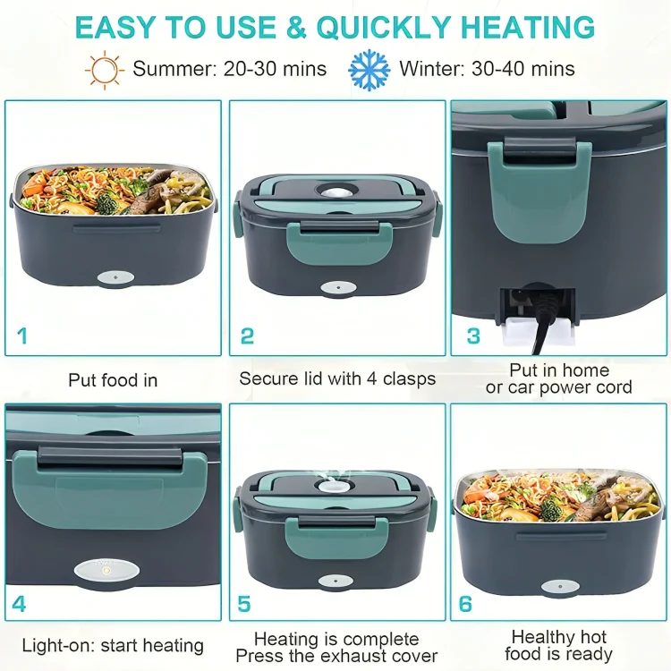 TILLFÄLLIGT 50% RABATT | HotBox™ | Elektrisk lunchlåda matvärmare - Image 3