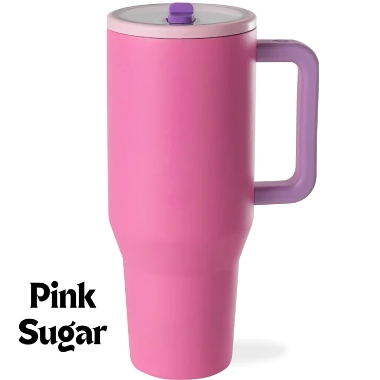 HydroMax™ | 40-oz isolerad drickmugg med handtag och nedfällbart gummisugrör - Image 11