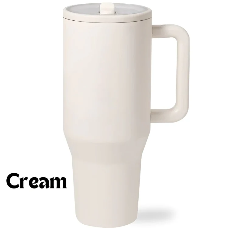 HydroMax™ | 40-oz isolerad drickmugg med handtag och nedfällbart gummisugrör - Image 6