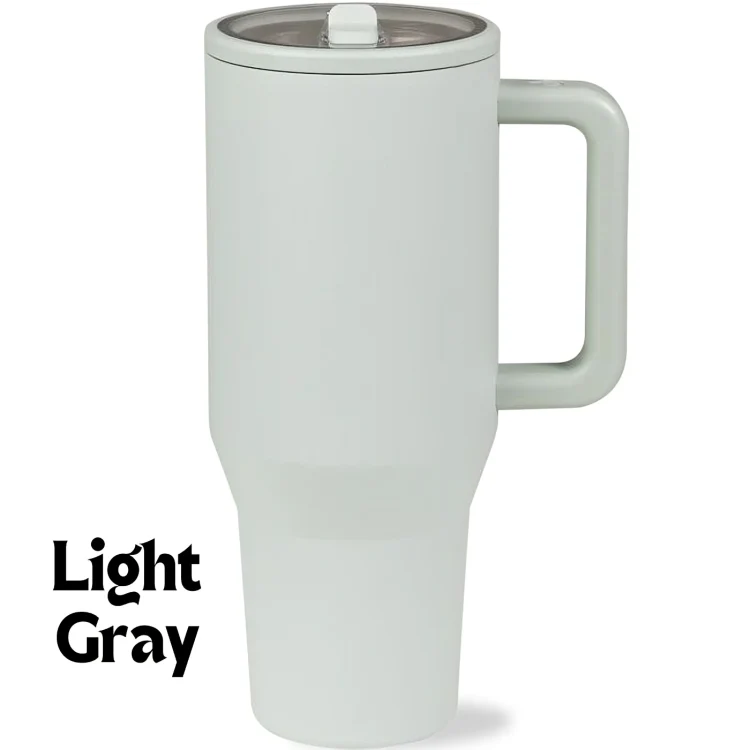 HydroMax™ | 40-oz isolerad drickmugg med handtag och nedfällbart gummisugrör - Image 7