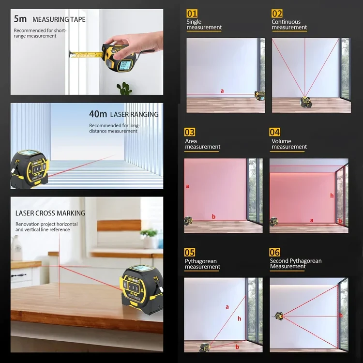 TILLFÄLLIGT 50% RABATT | InfraTape™ | 3-i-1 Precisionslaser-måttband - Image 4