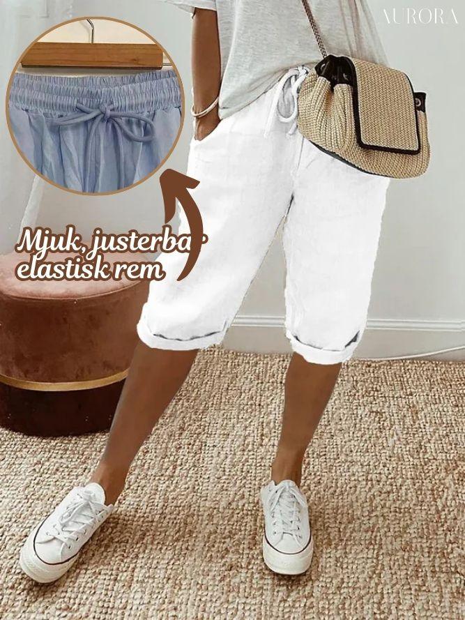 TILLFÄLLIGT 50% RABATT | Jenna™ | Bomull Linne Damshorts - Image 5