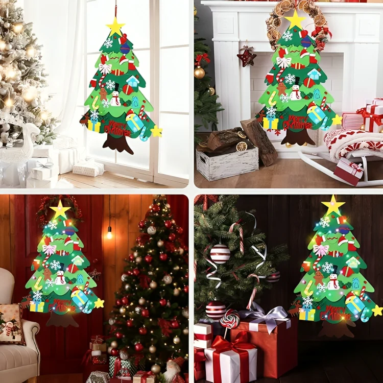 TILLFÄLLIGT 50% RABATT | JollyTree™ | DIY filt julgran för barn - Image 5