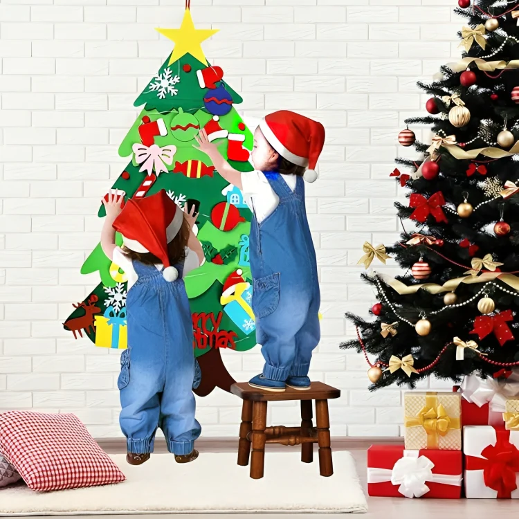 TILLFÄLLIGT 50% RABATT | JollyTree™ | DIY filt julgran för barn - Image 6