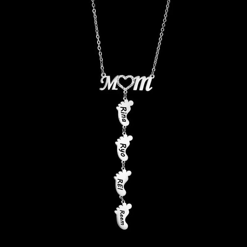 TILLFÄLLIGT 50% RABATT | LittleSteps™ | Personligt baby fot namn halsband - Image 10