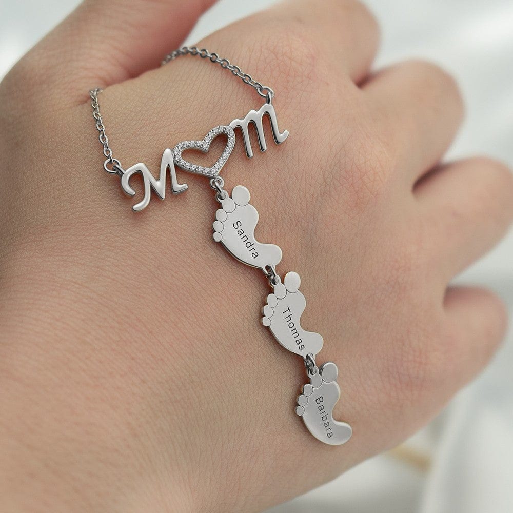TILLFÄLLIGT 50% RABATT | LittleSteps™ | Personligt baby fot namn halsband - Image 3