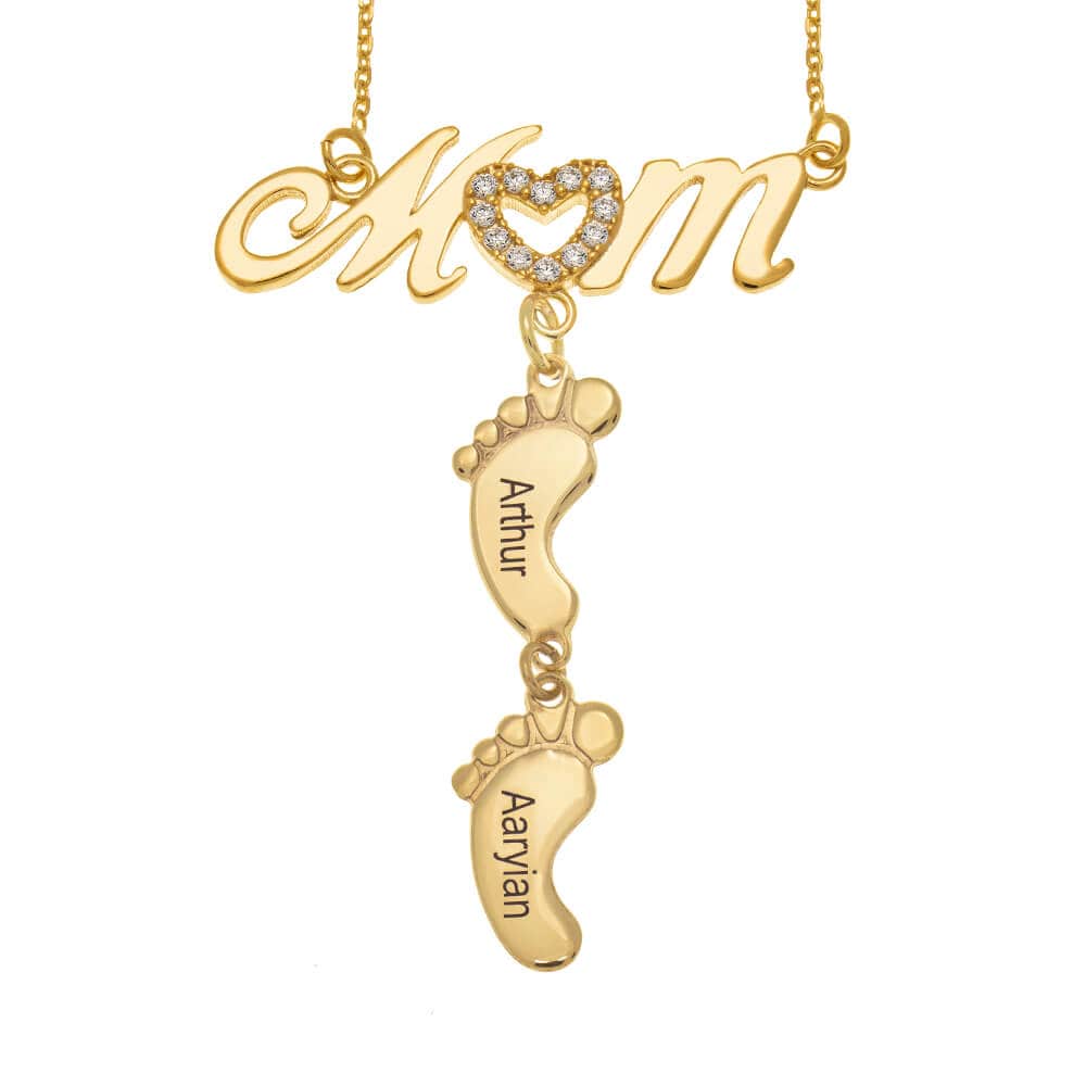 TILLFÄLLIGT 50% RABATT | LittleSteps™ | Personligt baby fot namn halsband - Image 6