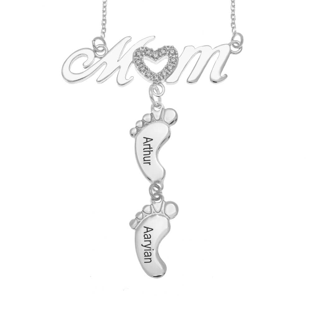 TILLFÄLLIGT 50% RABATT | LittleSteps™ | Personligt baby fot namn halsband - Image 7