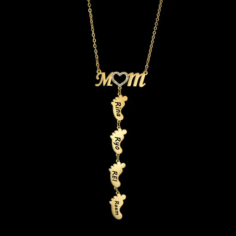 TILLFÄLLIGT 50% RABATT | LittleSteps™ | Personligt baby fot namn halsband - Image 8