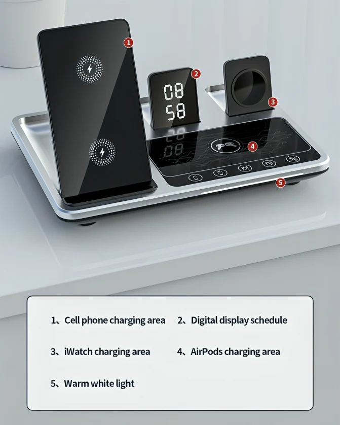 QuadCharge™ | Multifunktionell 4 i 1 trådlös laddare - Image 4
