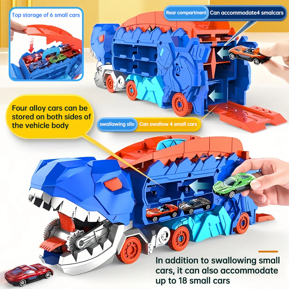 RacerRex™ | Dinosaurietransportbil med hopfällbar rutschkana - Image 4