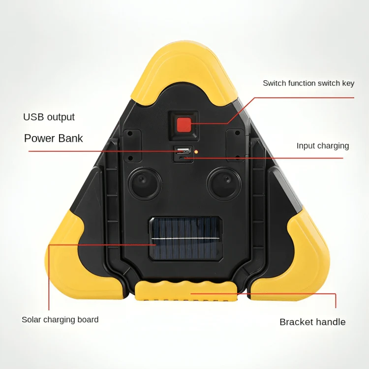 TILLFÄLLIGT 50% RABATT | RoadSafe™ | Solcellsdriven triangulär nödsignallampa - Image 6