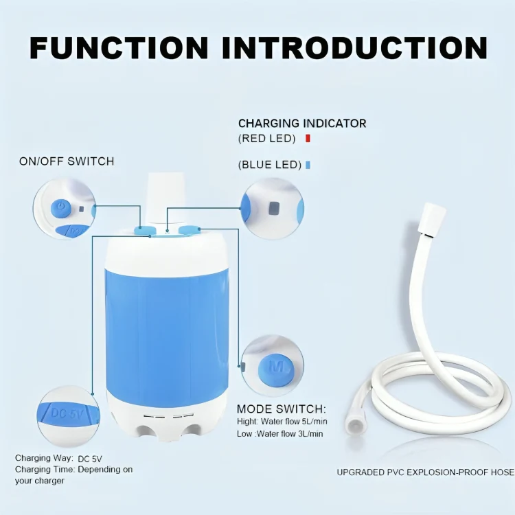 SplashPack™ | Bärbar campingdusch med pump - Image 7