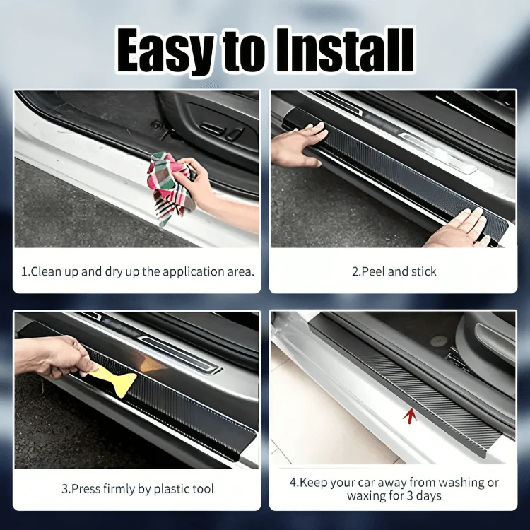 StepGuard™ | Kolfiber bil dörrtröskel skyddsdekal - Image 9