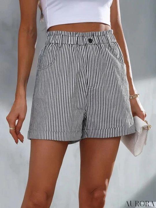 Tanya™ - Lösa, avslappnade randiga shorts - Image 8