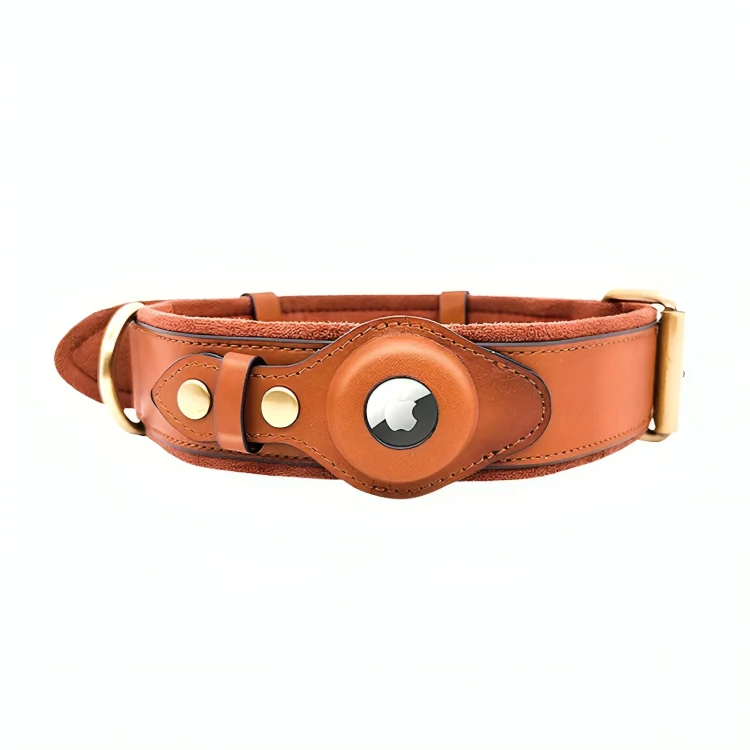 TrackTails™ | Hundhalsband av läder med AirTag-ficka - Image 5
