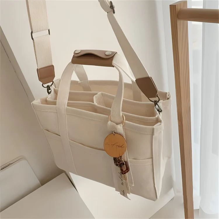 TILLFÄLLIGT 50% RABATT | UrbanTote™ | Totebag i canvas med flera fickor - Image 4