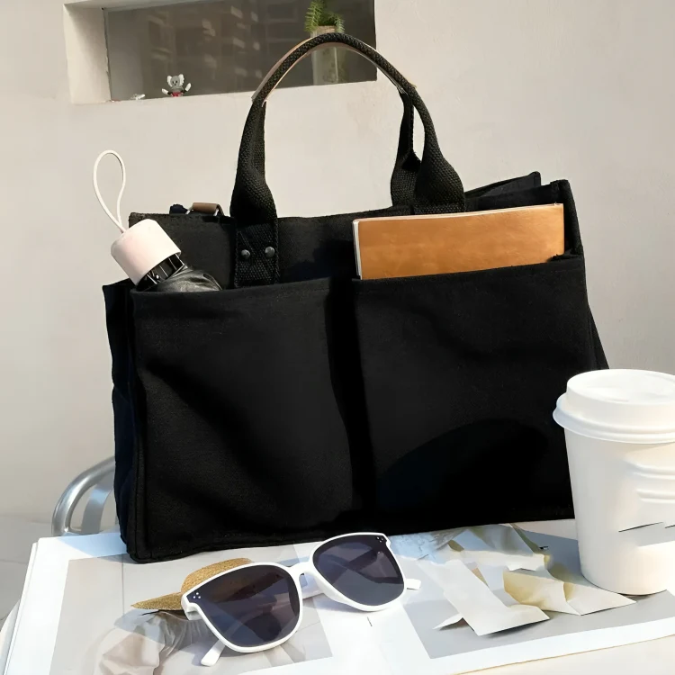 TILLFÄLLIGT 50% RABATT | UrbanTote™ | Totebag i canvas med flera fickor - Image 8