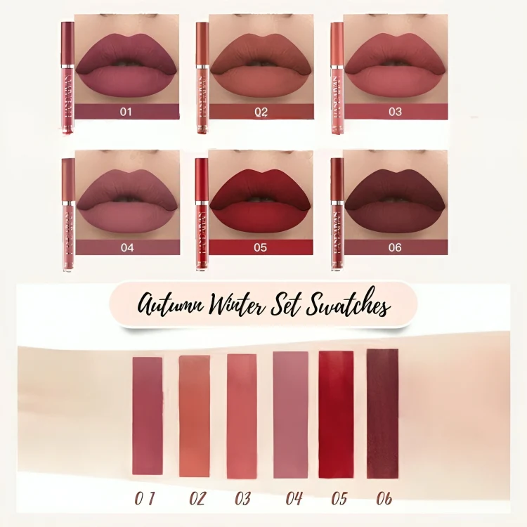 TILLFÄLLIGT 50% RABATT | VelvetKiss™ | Matte flytande läppstift kit - Image 6
