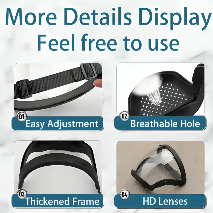 TILLFÄLLIGT 50% RABATT | VisionShield™ | Anti-damm och anti-fog ansiktsskydd - Image 6