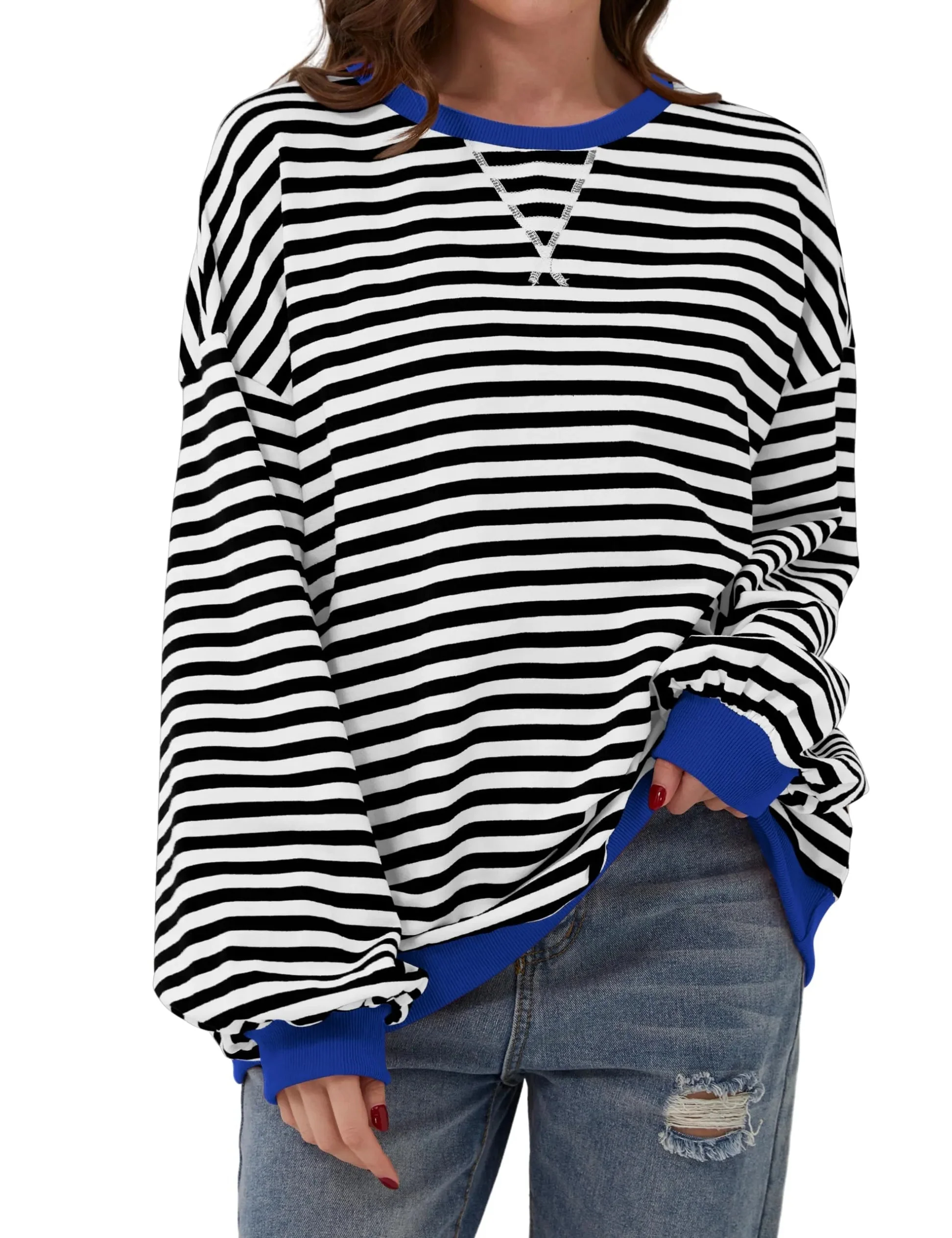 Zinnia™ | Oversize randig tröja - Image 3